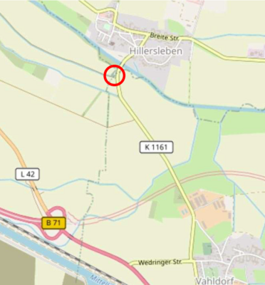 Kurzfristige Sperrung - Landwirtschaftlicher Verkehrsweg zwischen Vahldorf/Hillersleben (Bild vergrößern)