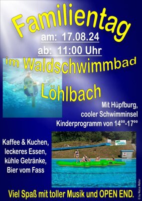 Familientag am 17.08.2024 im Waldschwimmbad Löhlbach