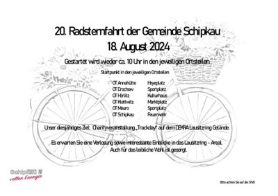 20. Radsternfahrt - Radtour mit dem Bürgermeister der Gemeinde Schipkau zum DEKRA Lausitzring