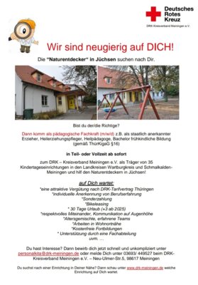 "Naturentdecker" in Jüchsen suchen nach Dir - Pädagogische Fachkraft (m/w/d) - in Teil- oder Vollzeit ab sofort