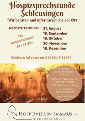 Hospizsprechstunde Schleusingen (Bild vergrößern)