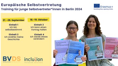 Kurs Europäische Selbstvertretung, Information und Foto von zwei Trainerinnen (Bild vergrößern)