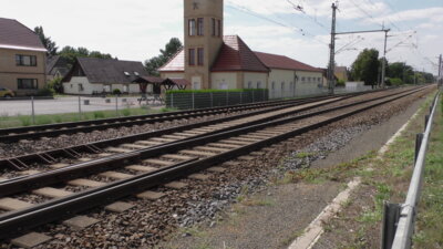 Gleisbauarbeiten der DB in Lauchhammer-West