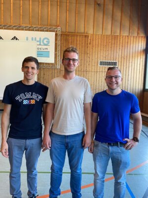 Lukas Monnerjahn, Florian Hoffmann und Matthias Müller (von links nach rechts) verstärken das Lehrerkollegium am WHG