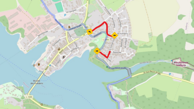 Meldung: Umleitung des Saaleradweges im Ortsteil Saalburg