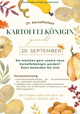 Kartoffelkönigin gesucht - Machen Sie mit!