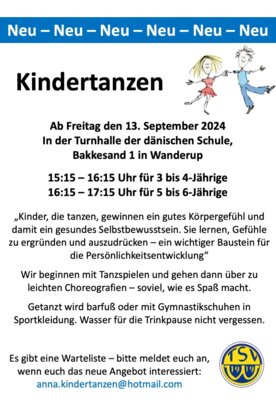 Neues Angebot - Kindertanzen (Bild vergrößern)