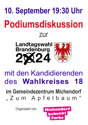 Podiumsdiskussion mit den Direktkandidaten der Landtagswahl (Bild vergrößern)