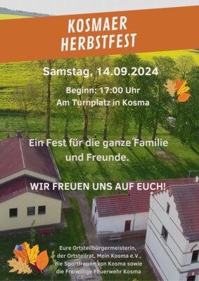 Ein Fest für die ganze Familie: Kosmaer Herbstfest am 14. September (Bild vergrößern)
