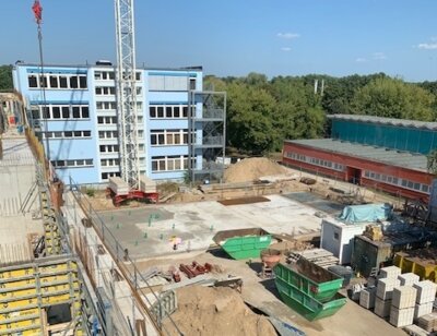 Die Bauarbeiten auf dem Schulcampus Lehnin schreiten voran (Bild vergrößern)