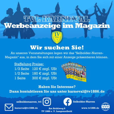 Meldung: Ihre Werbeanzeige im Selbolder Narren Magazin