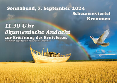 7. September, 11.30 Uhr Andacht zum Erntefest (Bild vergrößern)