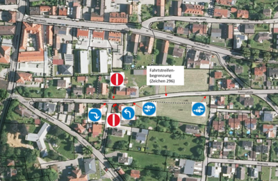 Vollzug der Straßenverkehrsordnung (StVO) - Verkehrsbeschränkung in der Frühlingstraße zwischen dem Krankenhausweg und der Gartenstraße (Bild vergrößern)