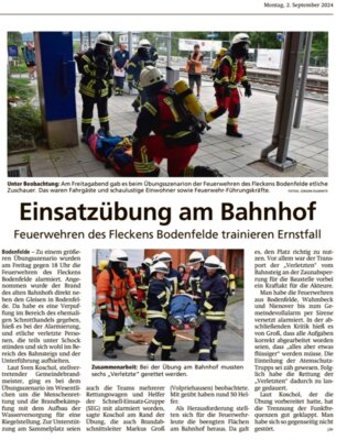 Alarmübung 2024-Bericht der HNA (Bild vergrößern)