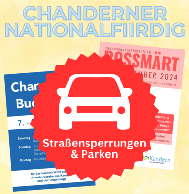 Budefescht & Rossmärt: Infos zu Straßensperrungen und Parkmöglichkeiten (Bild vergrößern)