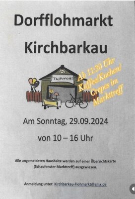 29. September: Dorfflohmarkt von 10-16 Uhr