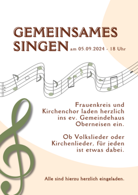 Gemeinsames Singen im Gemeindehaus (Bild vergrößern)