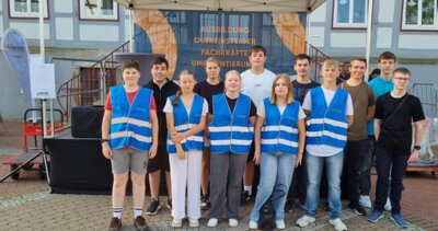 Die Scouts der Klass 10aR kurz vor Eröffnung der Berufsmesse.