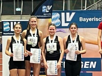 Siegerehrung der 4x200m Staffel