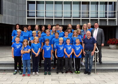 Neptun08-Team am Kreishaus Lüdenscheid
