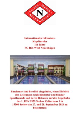 Foto zur Meldung: Abteilung Behindertensport: Internationales Inklusions-Kegelturnier