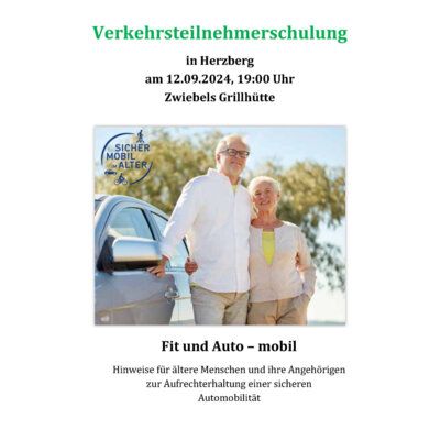 Verkehrsteilnehmerschulung in Herzberg  Fit und Auto – mobil