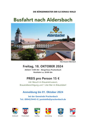Einladung zur ILE-Fahrt nach Aldersbach