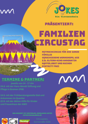 Meldung: Familiencircus am Sa. 14. und So. 22. Sept. / jew. 14 Uhr