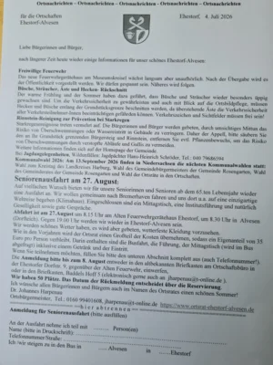 Neue Ortsnachrichten und SeniorInnenausfahrt