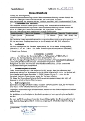 Bekanntmachung Wasserrecht (Bild vergrößern)