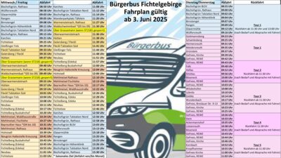 Meldung: Neuer Fahrplan Bürgerbus gültig ab 03.06.2025