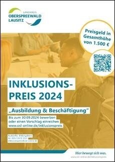 Foto zur Meldung: Bewerbung noch bis zum 30. September möglich: Inklusionspreis 2024 zum Thema Ausbildung & Beschäftigung