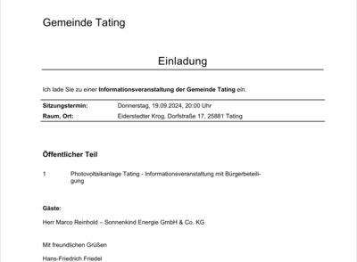Meldung: Informationsveranstaltung Photovoltaik