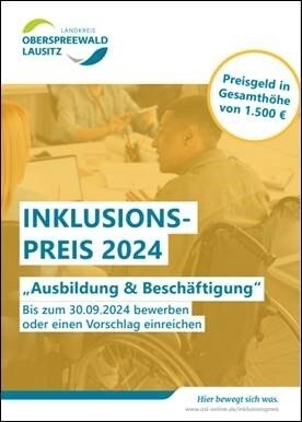 Foto zu Meldung: Inklusionspreis 2024 - Bewerbungsfrist 30.09.2024