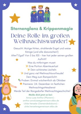 Einladung zum Krippenspiel am 24. Dezember 2024 (Bild vergrößern)