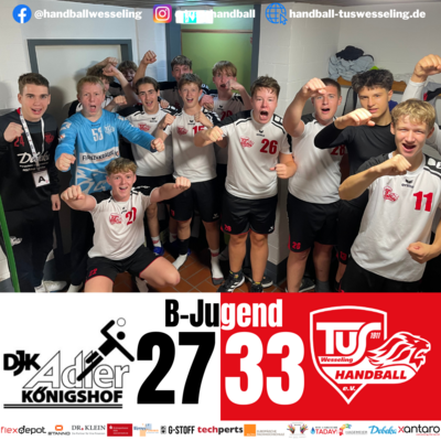 Meldung: Adler Königshof : mB-Jugend - 27:33 [Spielbericht]