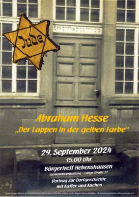 Abraham Hesse und die jüdische Gemeinde in Hebenshausen - Vortrag zur Dorfgeschichte mit Kaffee und Kuchen (Bild vergr&ouml;&szlig;ern)