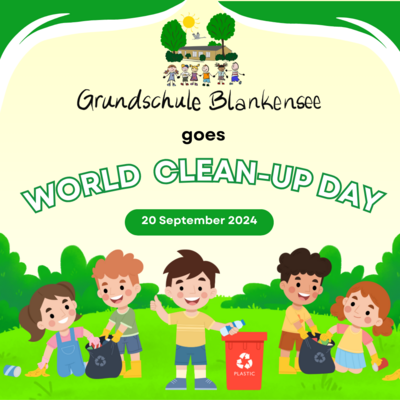 Gemeinsam für eine saubere Umwelt: Grundschule Blankensee beim World Cleanup Day 2024 (Bild vergrößern)