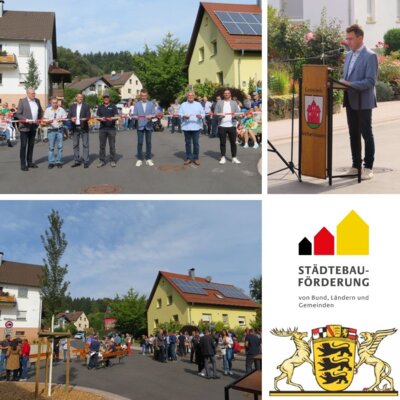 Einweihung der Baumaßnahme „Heldenhain-, Berg- und Weingärtenstraße“ im Rahmen des Landessanierungsprogramms (Bild vergrößern)