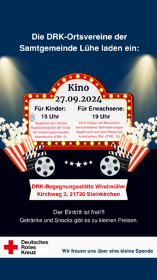 DRK-Ortsvereine der Samtgemeinde Lühe laden ein: Kino am 27.09.2024 (Bild vergr&ouml;&szlig;ern)
