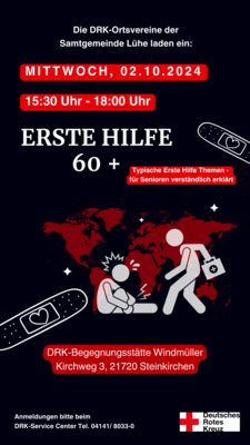 DRK-Ortsvereine der Samtgemeinde Lühe laden ein: Erste Hilfe 60 + (Bild vergr&ouml;&szlig;ern)