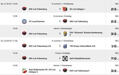 alle Ergebnisse unserer Teams (fussball.de)