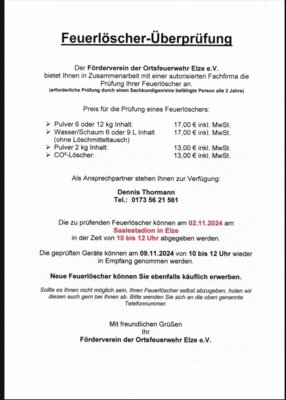 Flyer Feuerlöscherüberprüfung