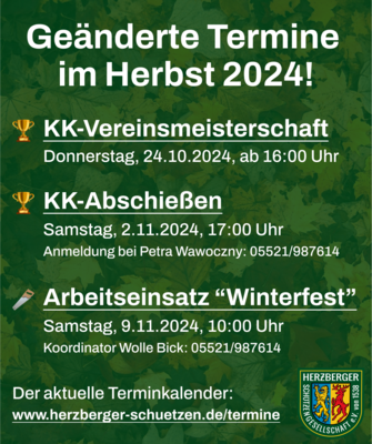 Geänderte Termine im Herbst 2024! (Bild vergrößern)