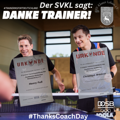 Danke an unsere Trainer! (Bild vergrößern)