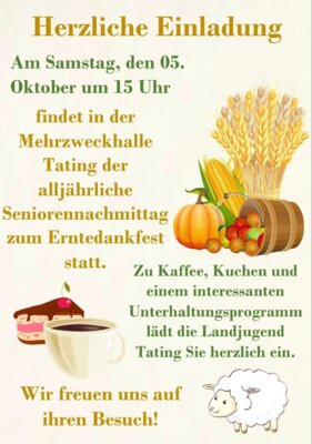 Meldung: Seniorennachmittag zum Erntedank