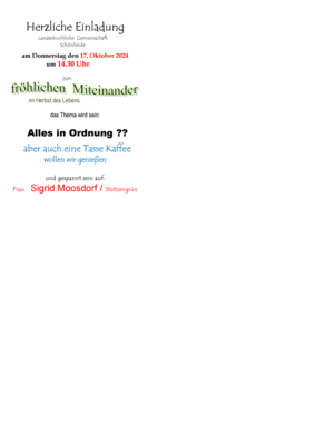 Die evangelischen Gemeinden in Schönheide laden herzlich zum Gottesdienst ein: (Bild vergrößern)