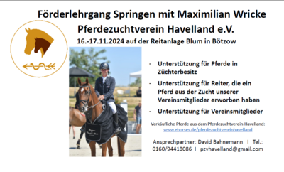Förderlehrgang Springen des Pferdezuchtvereins Havelland (Bild vergrößern)