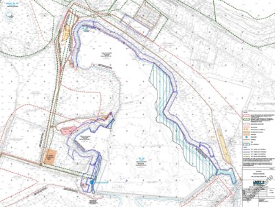 Sicherungsarbeiten am Restloch RL29 (Südsee) in Schwarzheide beginnen (Bild vergrößern)