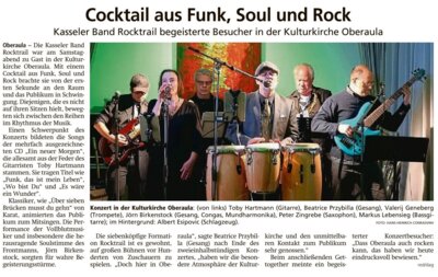 Meldung: ROCKTAIL in der KulturKirche Oberaula